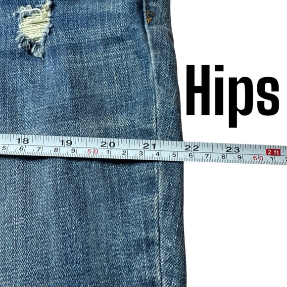 Gap True Skinny Ankle distressed denim jeans raw hem women’s 34 R medium indigo - Picture 11 of 14